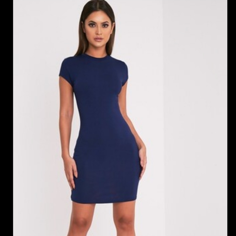 prettylittlething womens m tori navy short sleeve